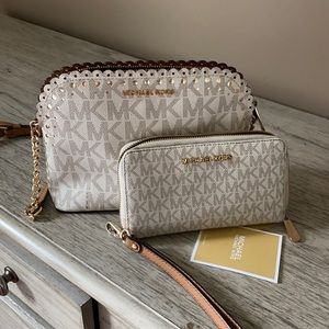 Crossbody and matching wristlet wallet